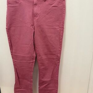 L'AGENCE Pink Skinny Jeans with Cropped Length